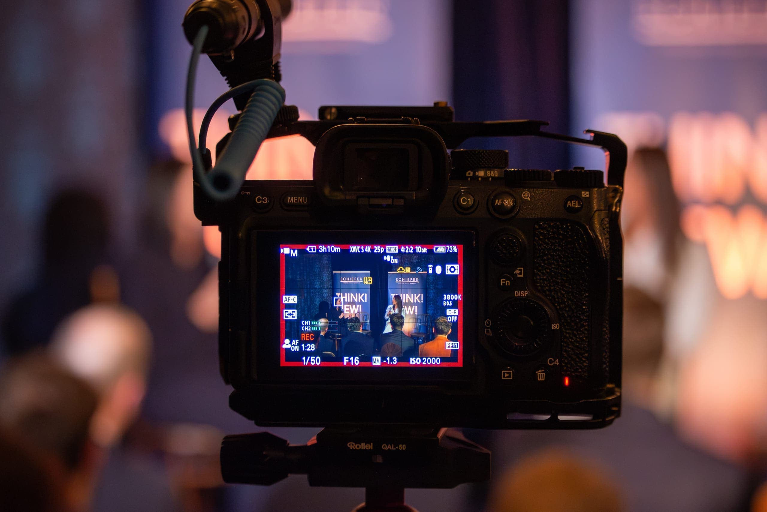 Camera monitor recording a stage appearance